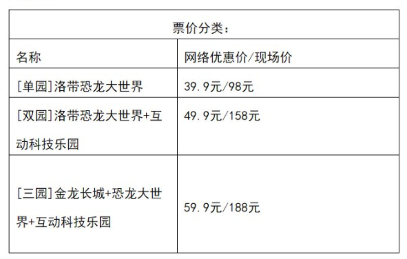 2021成都洛带恐龙大世界门票多少钱 